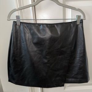 Abercrombie Vegan Leather Wrap Mini Skort